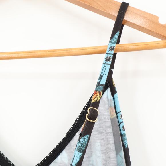 NWT ModCloth Romper Space Rocket Lounge Drawstring Waist Sleepwear Nerdy Size M - Picture 9 of 10